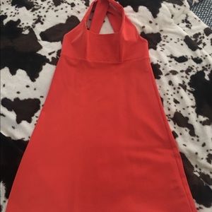 Flirty Orange summer halter dress